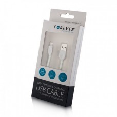 Forever cable USB - Lightning 1,0 m 1A white silicone flat 