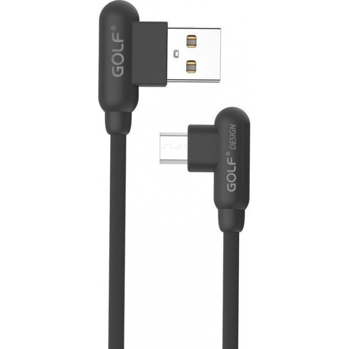 GOLF Angle (90°) USB 2.0 to micro USB Cable Μαύρο 1m 