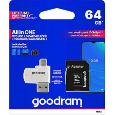 GoodRam microSDHC (64GB | class 10 | UHS I) + adapter + card reader 