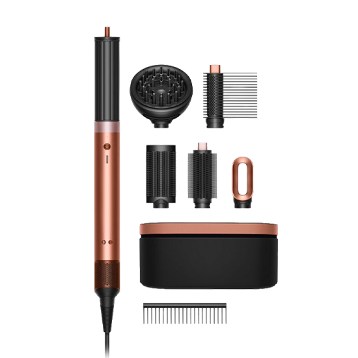 Dyson Hs09 Airwrap Co-anda2x Curly + Coily Ηλεκτρική Βούρτσα με Αέρα για Ίσιωμα και Μπούκλες 1700W Amber Silk ΕU