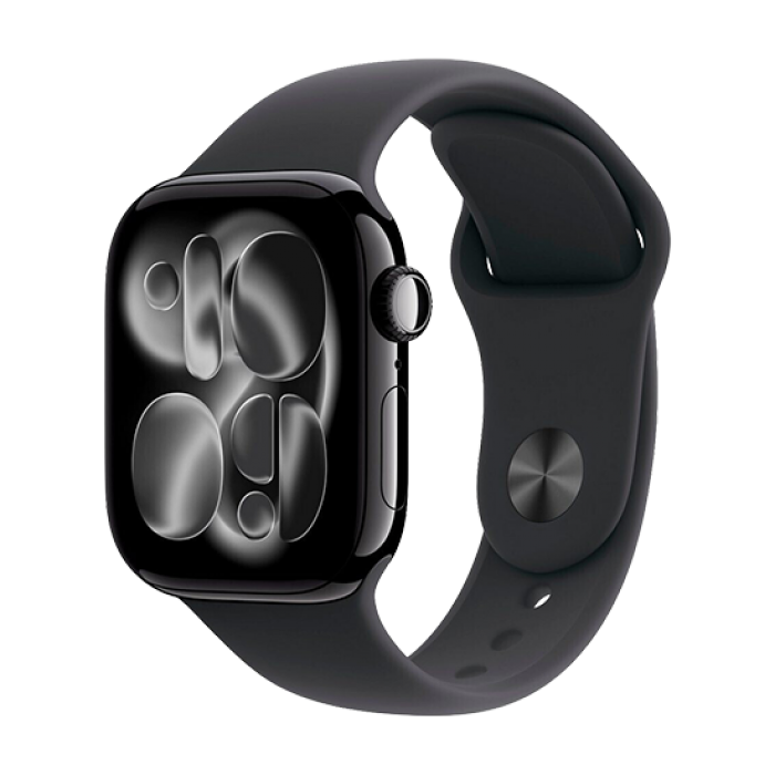  Watch Apple Watch Series 11 (2025) GPS 42mm Jet Black Aluminium Case with Sport Band S/M - Black EU