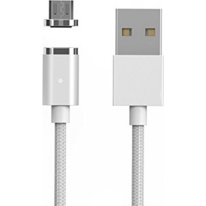 Powertech Magnetic USB 2.0 to micro USB Cable Γκρι 1m (PT-547) 