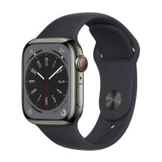 Watch Apple Watch Series 8 LTE 41mm Graphite Stainless Steel Case with Sport Band (Retail Boxed/CPO) - Midnight EU
