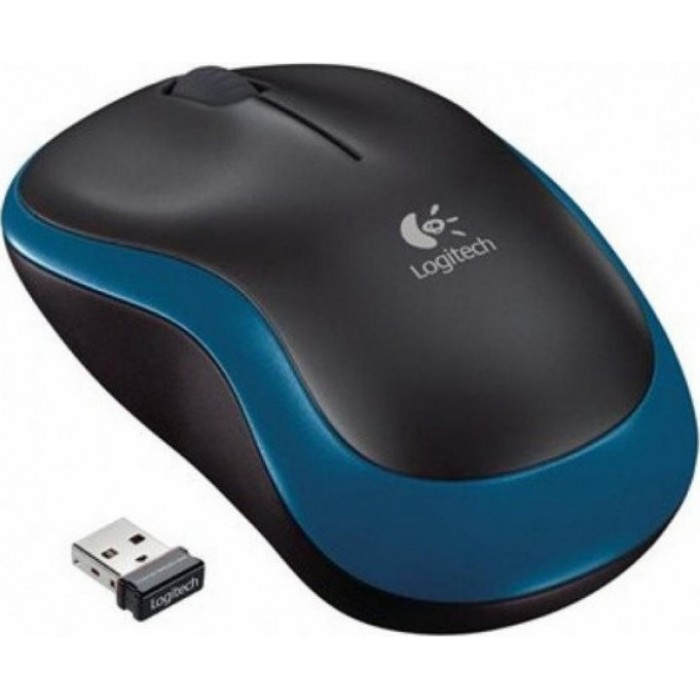 Logitech M 185 Cordless Notebook Mouse USB black / blue 